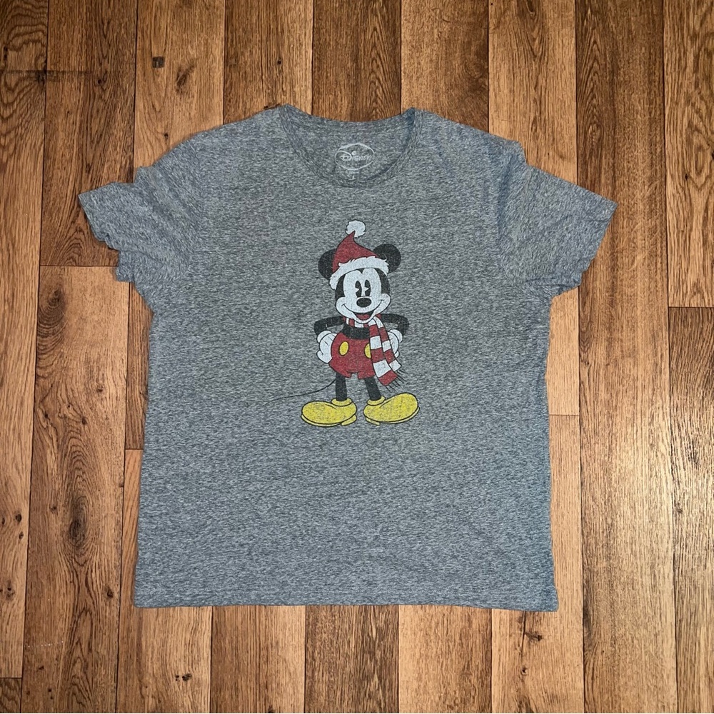 Disney Gray T-Shirt with Festive Mickey Mouse